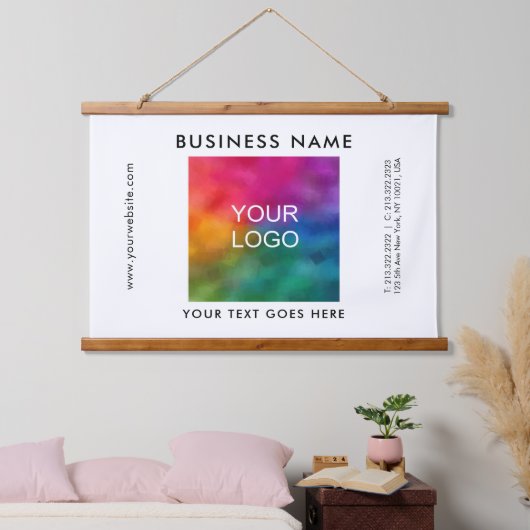 会社パーソナライズされたロゴ文字テンプレート 吊り下げ型タペストリー (寝室)