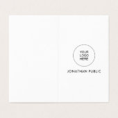 会社パーソナライズされたロゴ縦折りモダン曲げ 名刺 (外部フラット)