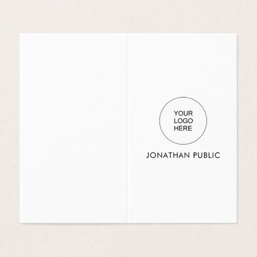 会社パーソナライズされたロゴ縦折りモダン曲げ 名刺 (外部フラット)