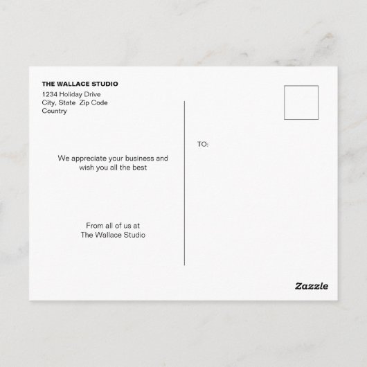 会社パーソナライズされた写真コラージュ感謝していユー ポストカード (裏面)