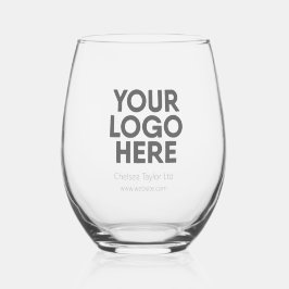 会社パーソナライズされた名ロゴ ステムなしワイングラス