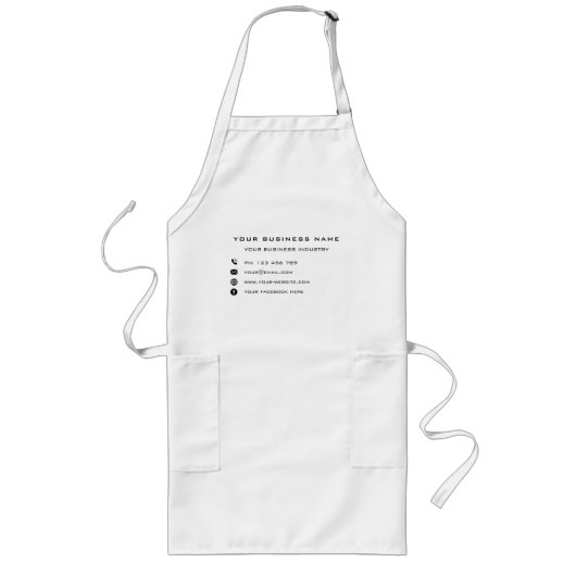 会社パーソナライズされた情報ビジネスエプロンテンプレート ロングエプロン (正面)