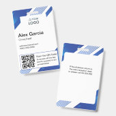 会社パーソナライズされた社員ロゴおよびQRコード バッジ (表裏)