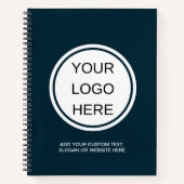 会社ビジネスロゴモダンネイビーブルーマーケティング ノートブック (正面)