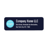 会社ビジネスロゴNavy Blue差出人住所 ラベル (正面)