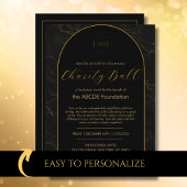 会社ビジネス企業のイベントマーブルブラック金ゴールド 招待状