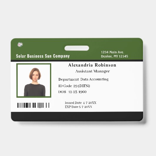 会社ビジネス従業員ID ID バッジ (正面)