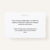 会社ビジネス従業員ID ID バッジ (裏面)