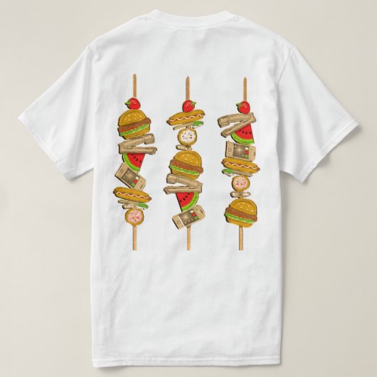 会社ピクニックオフィスパーティー Tシャツ (デザイン裏面)