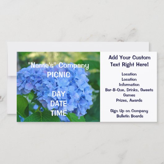 会社ピクニックカード招待状イベント発表 (正面)