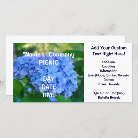 会社ピクニックカード招待状イベント発表 (正面/裏面)