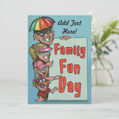 会社ピクニックファミリーおもしろいデー招待状 招待状 (スタンド正面)