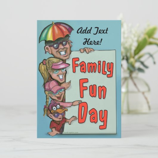会社ピクニックファミリーおもしろいデー招待状 招待状 (スタンド正面)