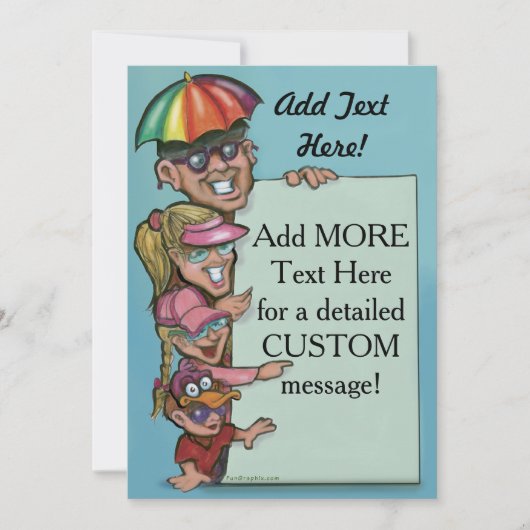 会社ピクニックファミリーおもしろいデー招待状 招待状 (正面)