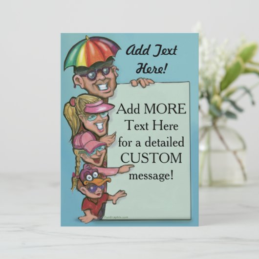 会社ピクニックファミリーおもしろいデー招待状 招待状 (スタンド正面)