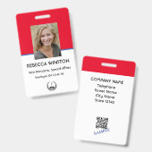 会社フォトIDセキュリティバッジ バッジ (Front & Back)