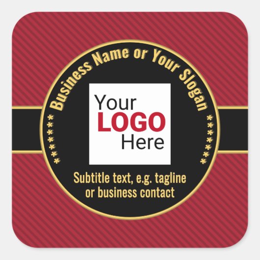 会社ブラック、金ゴールド、赤 – プロフェッショナル印象 スクエアシール (正面)