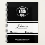 会社ブランドカスタムのブラック/ホワイト企業のギフト プランナー手帳 (正面)