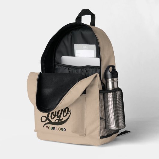 会社ブランドKhkiのビジネスロゴカスタム プリントバックパック (裏面右端 (見開き))