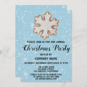 会社ホリデークリスマスパーティースターブルースノー 招待状 (正面/裏面)