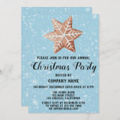会社ホリデークリスマスパーティースターブルースノー 招待状 (正面/裏面)