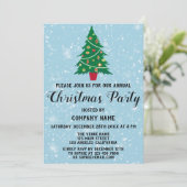 会社ホリデークリスマスパーティーツリーブルースノー 招待状 (スタンド正面)
