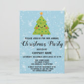 会社ホリデークリスマスパーティーツリーブルースノー 招待状 (スタンド正面)
