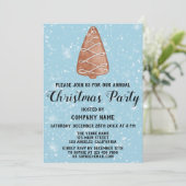 会社ホリデークリスマスパーティーツリーブルースノー 招待状 (スタンド正面)