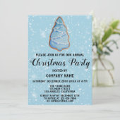 会社ホリデークリスマスパーティーブルーツリースノー 招待状 (スタンド正面)