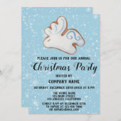 会社ホリデークリスマスパーティーホワイトトナカイ 招待状 (正面/裏面)