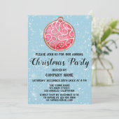 会社ホリデークリスマスパーティーレッドボールブルースノー 招待状 (スタンド正面)