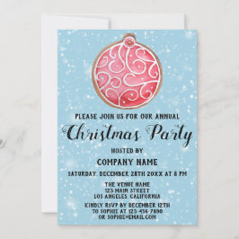 会社ホリデークリスマスパーティーレッドボールブルースノー 招待状