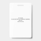 会社マネージャー従業員ID （ロゴとバーコード付き） バッジ (裏面)