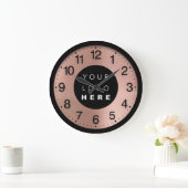 会社ミニマリズムバラ赤面ドリップスロゴ ラージ壁時計 (ホーム)