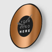 会社ミニマリズム銅ハニーカスタムロゴ ラージ壁時計 (傾斜)