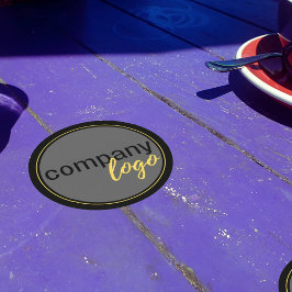 会社ミニマルのロゴのプロモーションブラック ラウンドペーパーコースター