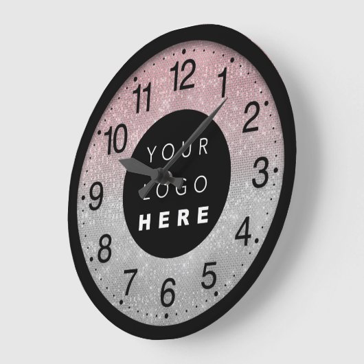 会社ミニマルカスタムリズムのロゴグレーバラ ラージ壁時計 (傾斜)