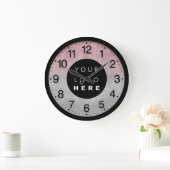 会社ミニマルカスタムリズムのロゴグレーバラ ラージ壁時計 (ホーム)