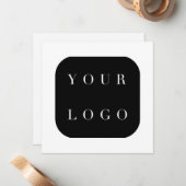 会社ミニマルブランドのロゴありがとう5.25x5.25 ノートカード (正面/裏面インサイチュ)