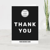 会社ミニマルロゴブラック&ホワイトプロフェッショナル サンキューカード (正面)