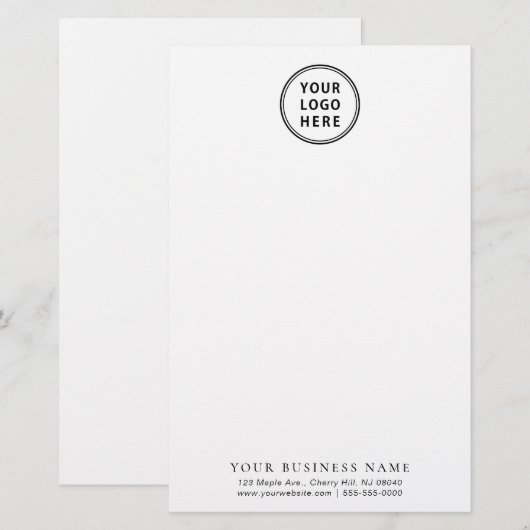 会社ミニマルロゴ 便箋 (正面/裏面)