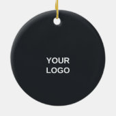 会社メリークリスマスロビンズメッセージカード セラミックオーナメント (裏面)