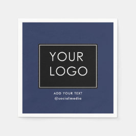 会社モダンのビジ企業のネスロゴ青 スタンダードカクテルナプキン