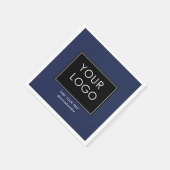 会社モダンのビジ企業のネスロゴ青 スタンダードカクテルナプキン (角)