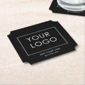 会社モダンのビジ企業のネスロゴ黒 ペーパーコースター (アングル)
