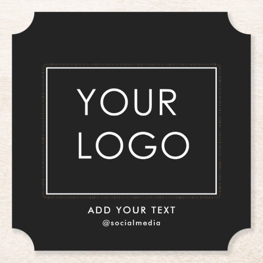 会社モダンのビジ企業のネスロゴ黒 ペーパーコースター (正面)