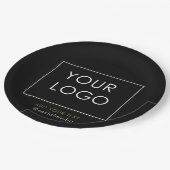 会社モダンのビジ企業のネスロゴ黒 ペーパープレート (アングル)