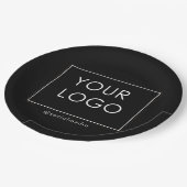 会社モダンのビジ企業のネスロゴ黒 ペーパープレート (アングル)