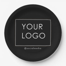 会社モダンのビジ企業のネスロゴ黒 ペーパープレート