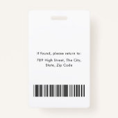 会社モダンの写真IDバーコードカード従業員 バッジ (裏面)